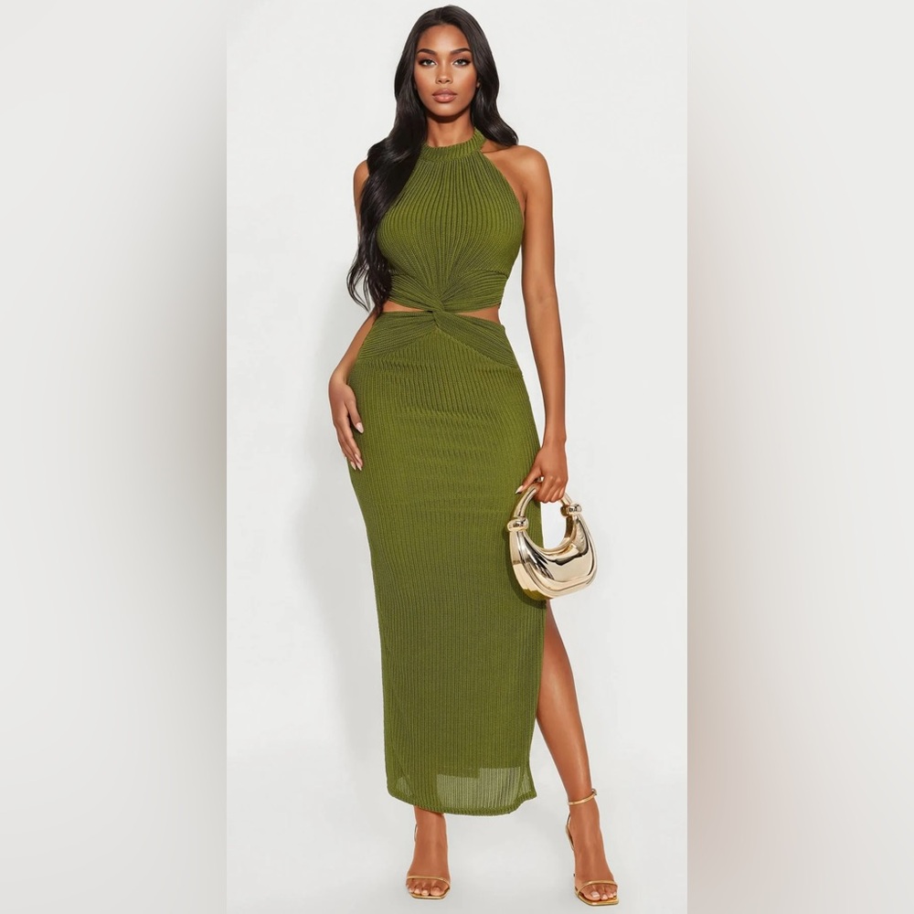 Chic Olive Green Knit Dress NWT!!